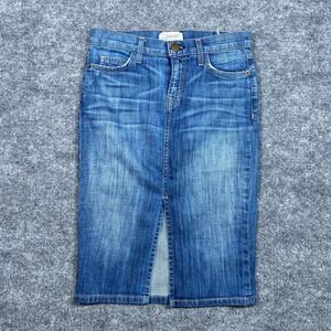 Current Elliott The High Waist Pencil Jean Skirt Waterfall Wash Denim Size 25